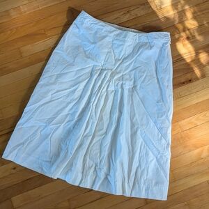 🆕 isaac mizrahi cotton poplin white skirt pleated size 4
